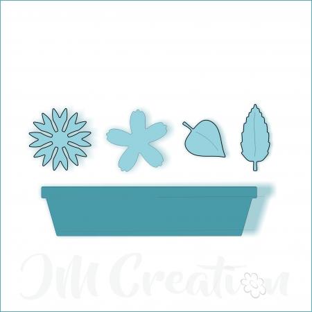 Stanzschablone - Blumenkasten mit Blüten